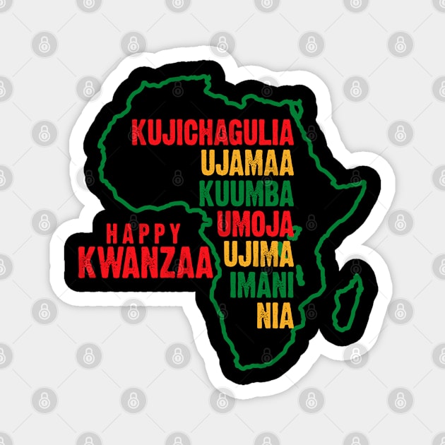 Happy Kwanzaa, The Seven Principles of Kwanzaa Magnet by UrbanLifeApparel