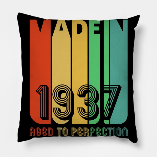 Vintage retro Made in 1937. Pillow by MadebyTigger