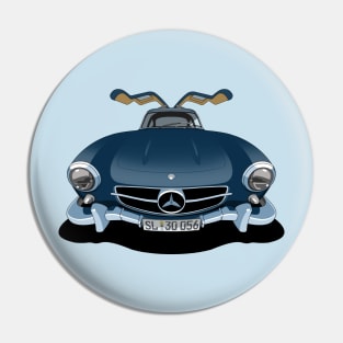 Mercedes Benz 300SL Gullwing in blue Pin