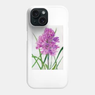 Pink wild orchid watercolour painting Phone Case