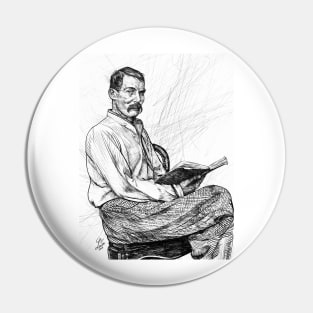 RICHARD FRANCIS BURTON pencil portrait Pin