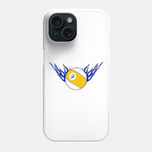 9 Ball with Blue Flames Phone Case