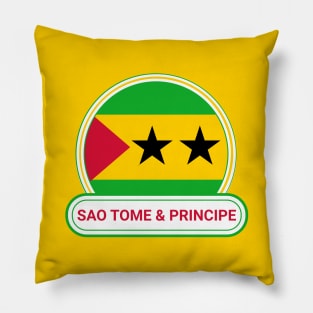 Sao Tome and Principe Country Badge - Sao Tome and Principe Flag Pillow