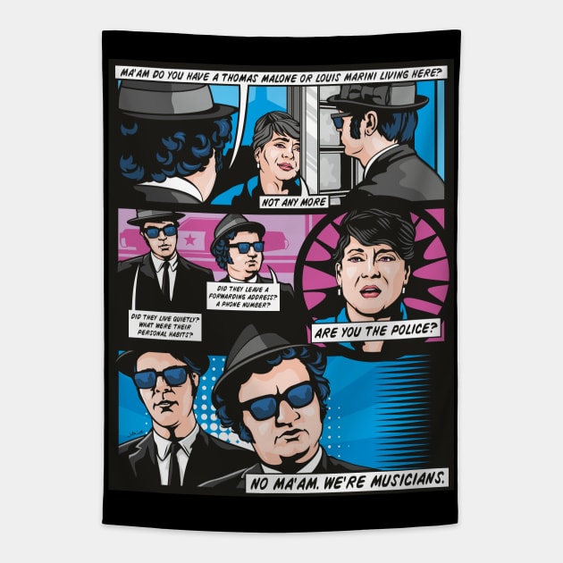 Blues Brothers Tapestry by Jamie Lee Art