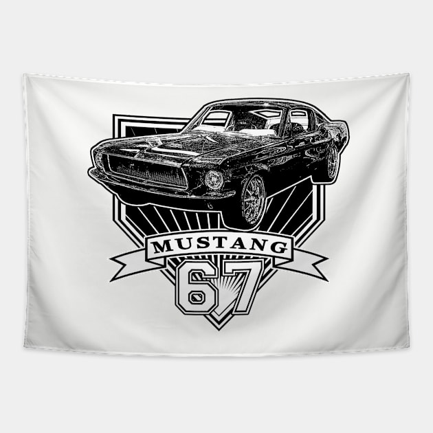 67 Mustang Fastback Tapestry by CoolCarVideos