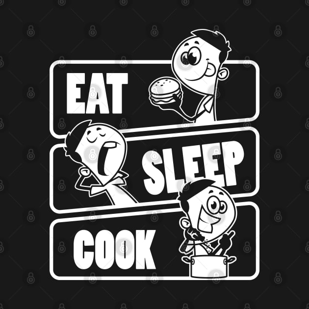 Eat Sleep Cook - Repeat Cooking Chef Culinary Funny Gift print by theodoros20