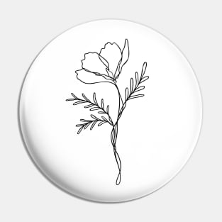 Wildflower Line Art | Floral Botanical Minimalist Lineart Pin