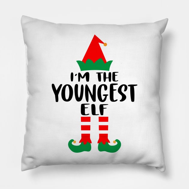 I'm the youngest ELF Family Matching Group Christmas Costume Pajama Funny Gift Pillow by norhan2000