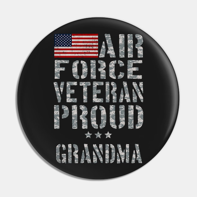 Airforce Veteran Proud Grandma TShirt Pin by andytruong