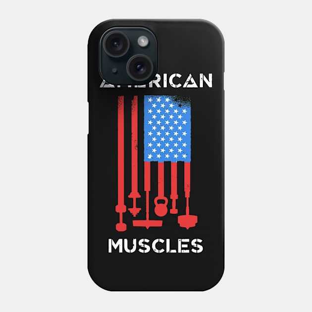 American Muscles - Workout Bodybuilder Gymrat Big Buff Bulking Hulk Athlete Lifting Weights Phone Case by Elerve