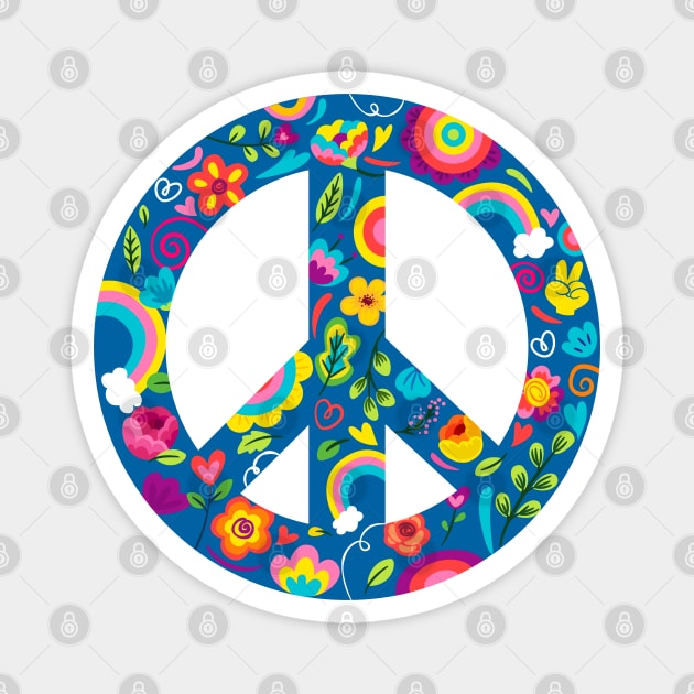 Groovy Nature Peace Sign Magnet by machmigo