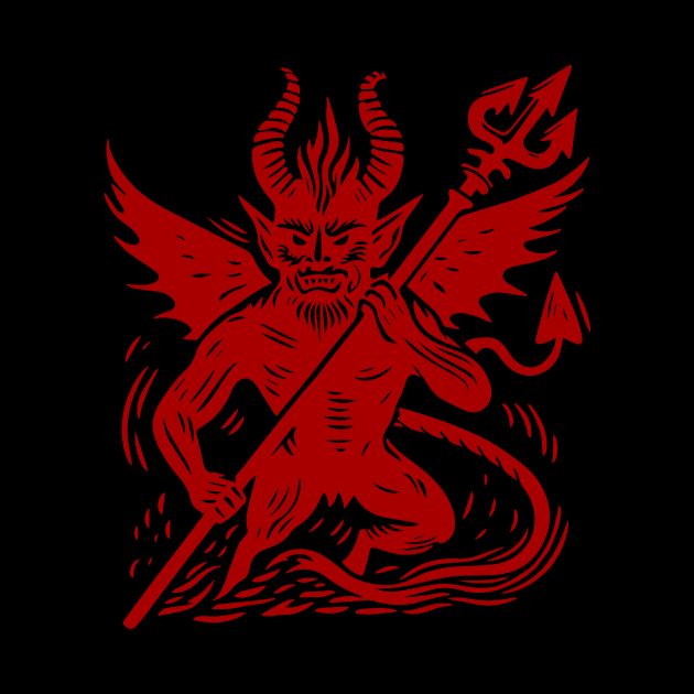 Lino Cut Devil by n23tees