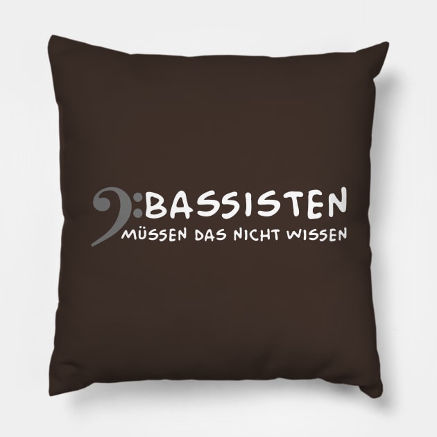 Bassisten muessen das nicht wissen (white) Pillow by schlag.art