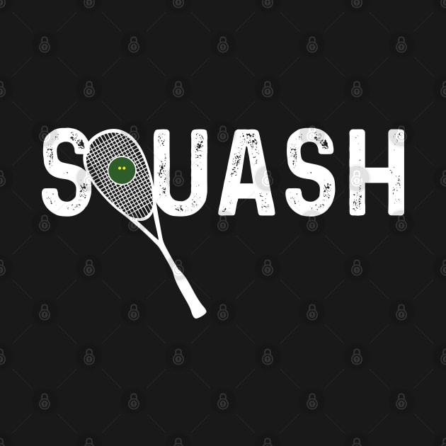 Squash Racquet and Text Logo by atomguy