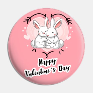 Happy Valentine's Day | Bunnies Pin