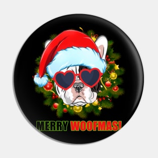 Merry Woofmas Pitbull Christmas Pin