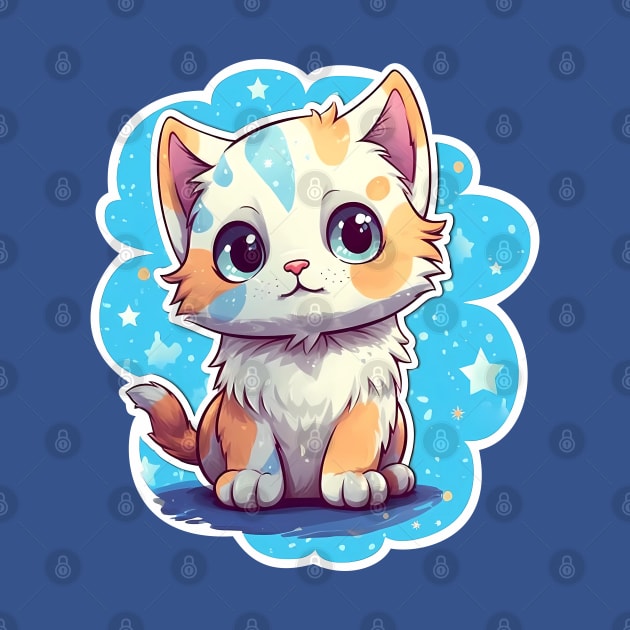 Cute kitten, cartoon style, 01 by Slanapotam