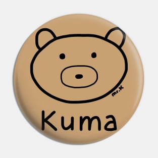 Kuma (Bear) Japanese design in black Pin