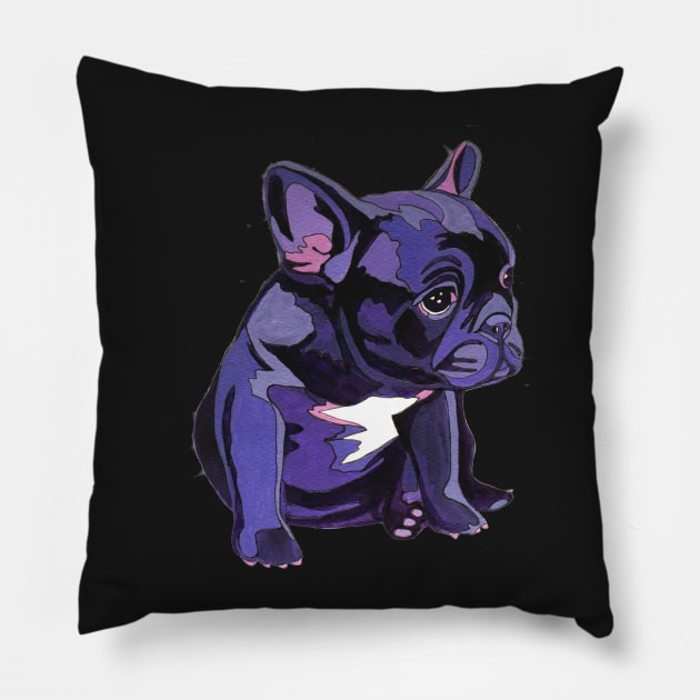 French Bulldog in Purple Pillow by smartartdesigns