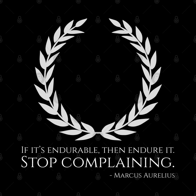 If it’s endurable, then endure it. Stop complaining. - Marcus Aurelius by Styr Designs