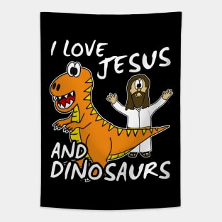 I Love Jesus And Dinosaurs Church Humor Tapestry