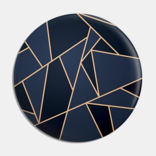 Midnight Blue Art Deco Pattern Pin