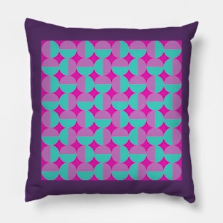 pink blue and purple mid century geometrical pattern Pillow