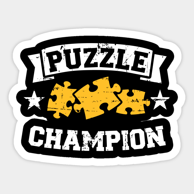 Jigsaw puzzle champion Jigsaw Puzzle Sticker TeePublic