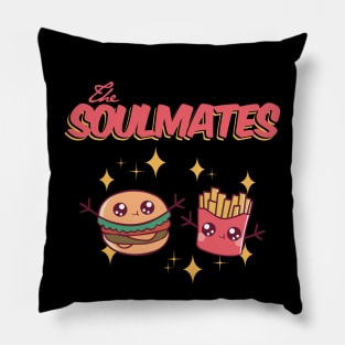 A burger and french fries are two soul mates Pillow