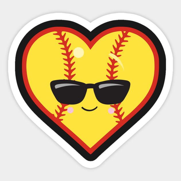Cool I Love Baseball Emoji Emoji Sticker Teepublic