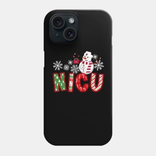 NICU Nurse Christmas Snowman Nurse Life Scrub Top Phone Case