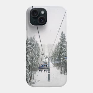 cable car through snowy forest Phone Case