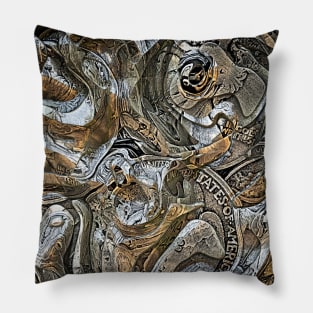 Abstract Old Coins Pillow