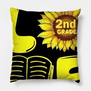 Love Second Grade Sunflower Funny Back To School Teacher Gift Pillow