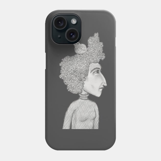 Birdie, Original Puddle Art Character Pencil Sketch. Phone Case by LuvbuzzArt