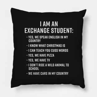 Gift for Exchange Student Funny I Am An Exchange Student Pillow