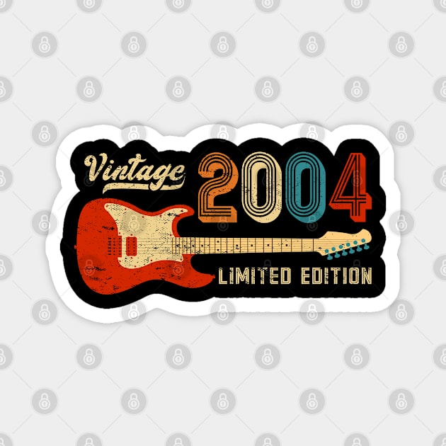 Vintage 2004 Birthday Retro Guitarist Guitar Lover Magnet by Cuteness Klub