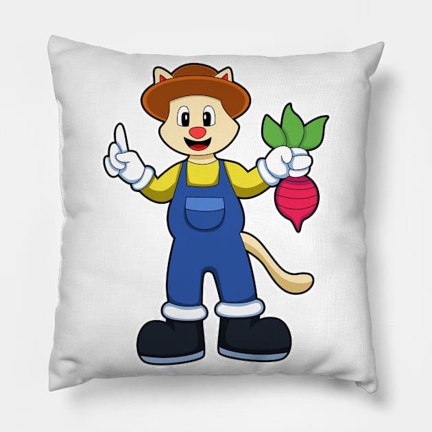 Cat at Farmer with Radish Pillow by Markus Schnabel