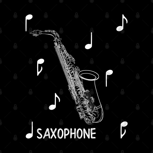 Musical Notes Saxophone by AngelFlame