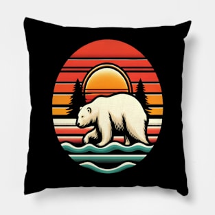 funny polar Bear Vintage Funny Animal Lover Pillow