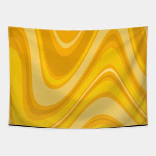 Swirl Abstract Yellow Orange Retro 70s Tapestry