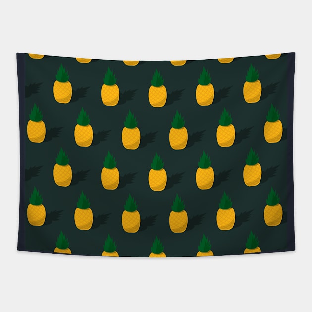 TROPICAL PINEAPPLE FRUIT PATTERN Tapestry by artistic-much