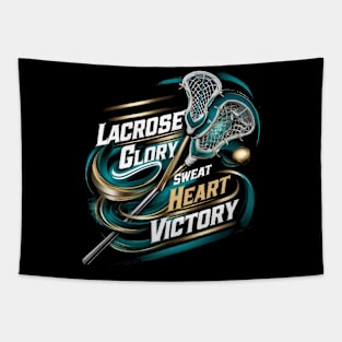 Lacrosse Glory: Sweat, Heart, Victory Tapestry