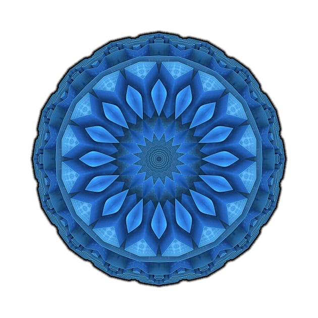 16-sided Mandala in Blue Tones by lyle58