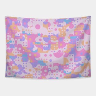 Funky Colorful Modern Shapes Tapestry