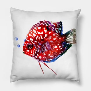 Discus Coral Red Aquarium Fish Pillow