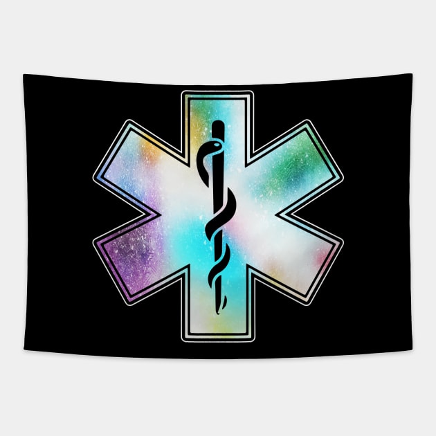 Star of Life-Splatter Tapestry by Sharayah