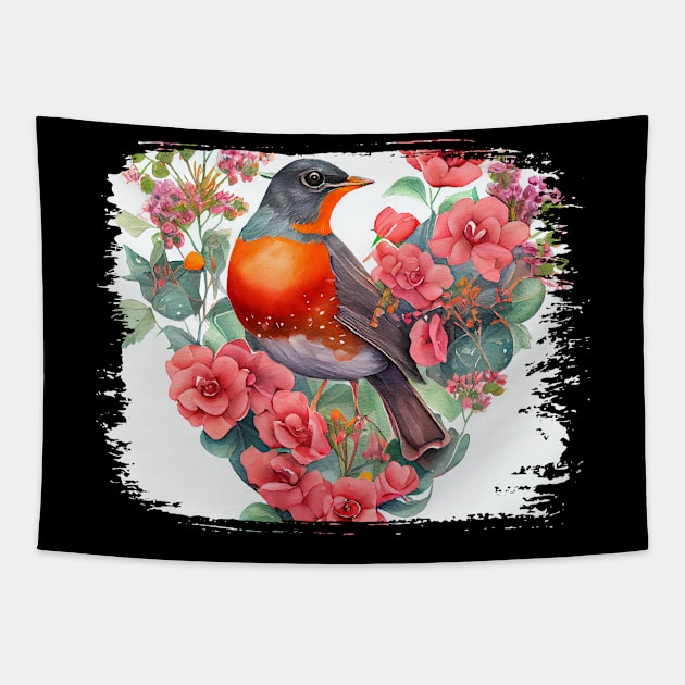 American Robin Tapestry by jerranne