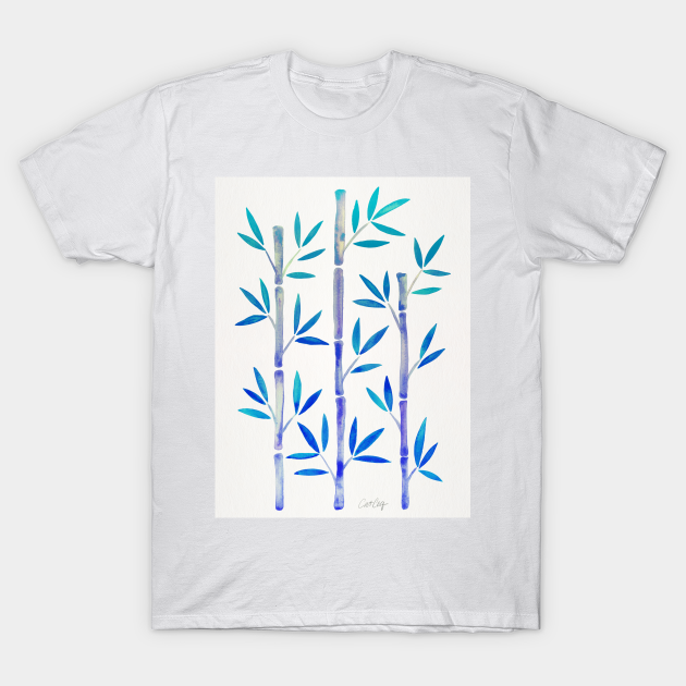 Discover Indigo Bamboo - Floral Design - T-Shirt