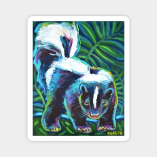 Colorful Skunk Art by Robert Phelps Magnet